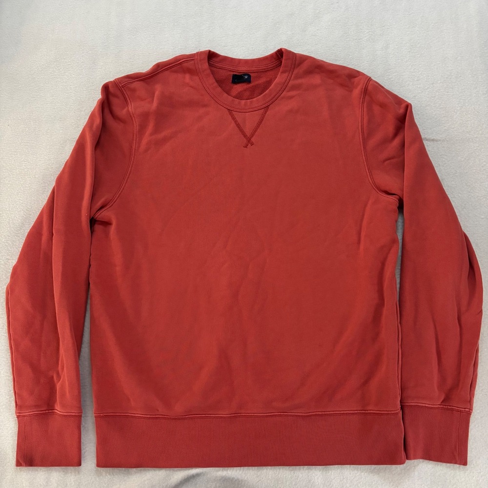 J. Crew Re-Imagined Mens French Terry Crewneck Sweatshirt Red Terracotta Medium